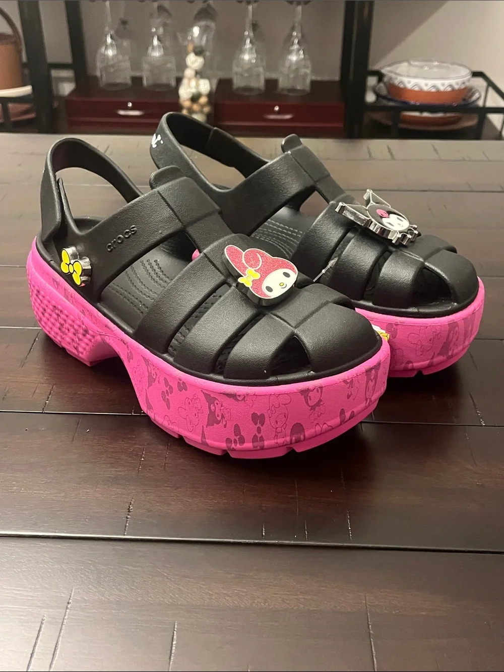 Crocs Hello Kitty My Melody Kuromi Stomp Sandals Shoes new Women’s Sizes